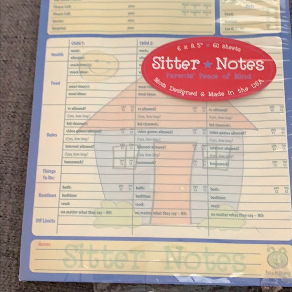 Notepad for babysitters - Picture 3 of 3